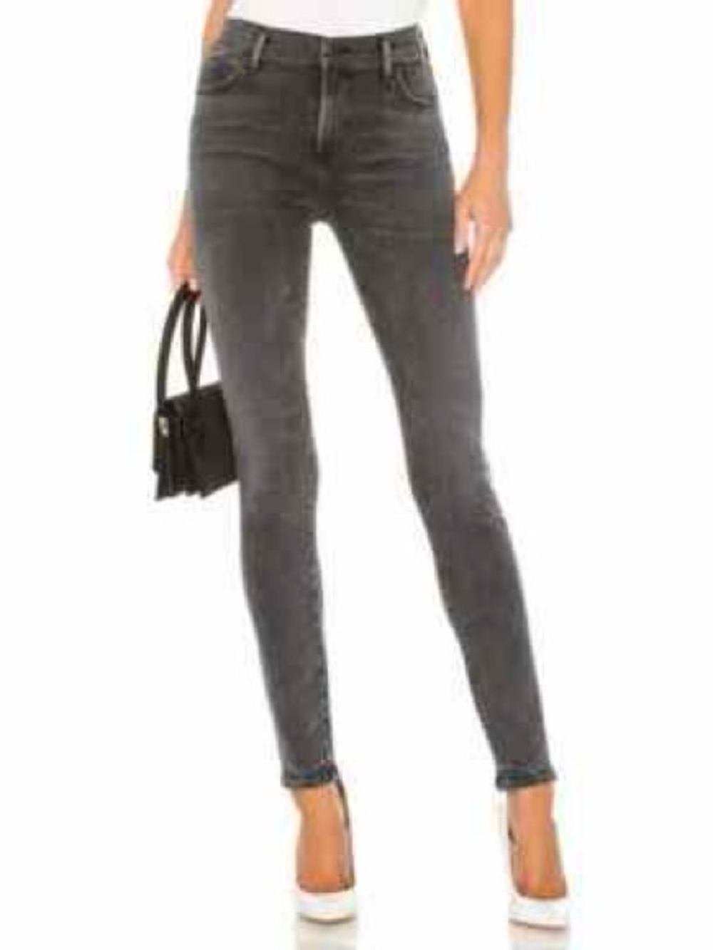 Citizens of Humanity Rocket Mid Rise Skinny Jeans Sz 28 Black Wash Stretch Denim